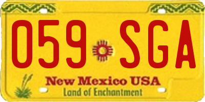 NM license plate 059SGA