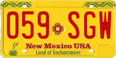 NM license plate 059SGW