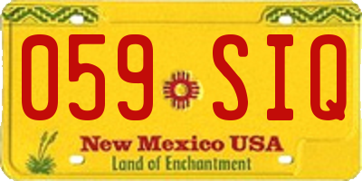 NM license plate 059SIQ