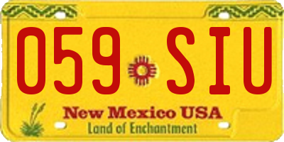 NM license plate 059SIU
