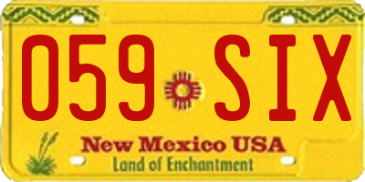 NM license plate 059SIX