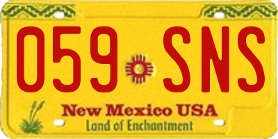 NM license plate 059SNS