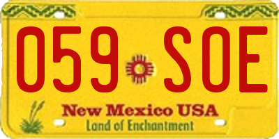 NM license plate 059SOE