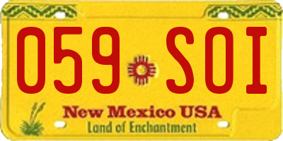 NM license plate 059SOI