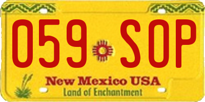NM license plate 059SOP