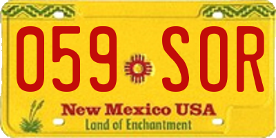 NM license plate 059SOR