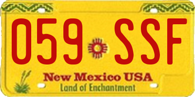 NM license plate 059SSF
