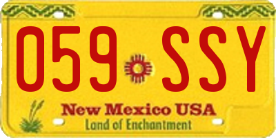 NM license plate 059SSY