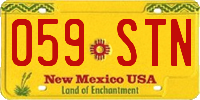 NM license plate 059STN