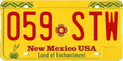 NM license plate 059STW