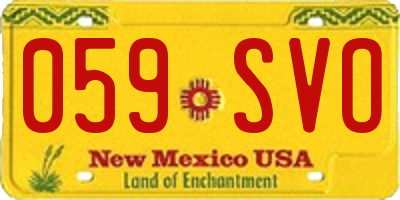 NM license plate 059SVO
