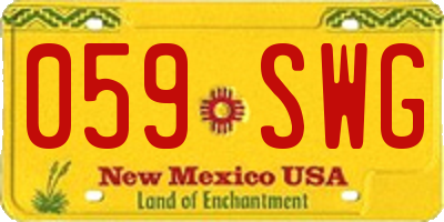 NM license plate 059SWG