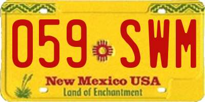 NM license plate 059SWM