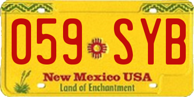 NM license plate 059SYB