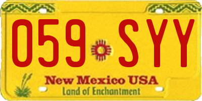 NM license plate 059SYY
