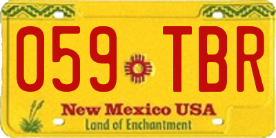 NM license plate 059TBR