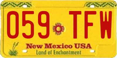 NM license plate 059TFW