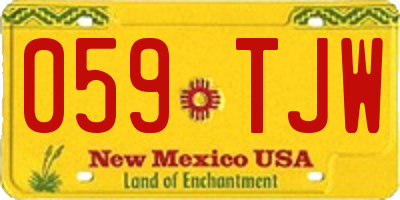 NM license plate 059TJW