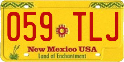 NM license plate 059TLJ
