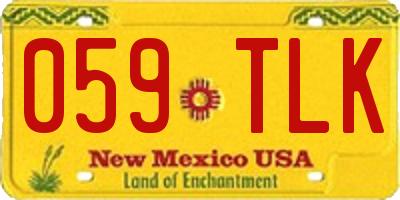 NM license plate 059TLK