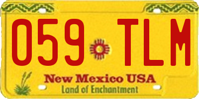 NM license plate 059TLM