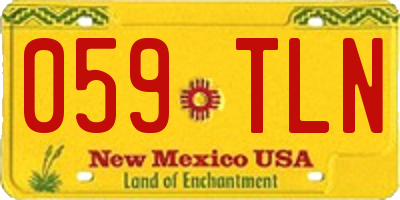 NM license plate 059TLN