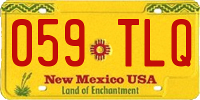 NM license plate 059TLQ