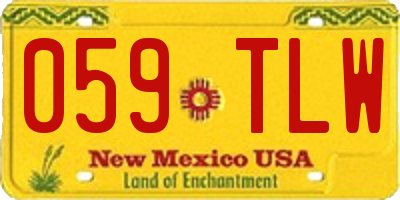 NM license plate 059TLW