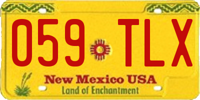 NM license plate 059TLX