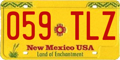NM license plate 059TLZ