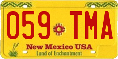 NM license plate 059TMA