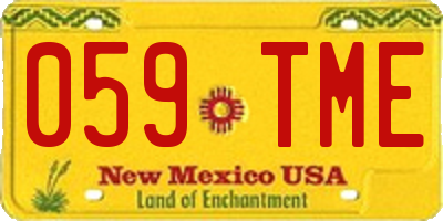 NM license plate 059TME