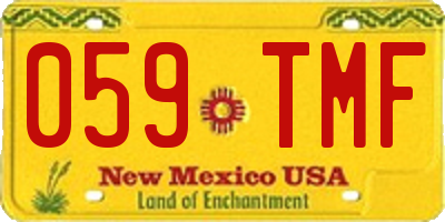 NM license plate 059TMF