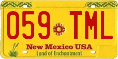 NM license plate 059TML