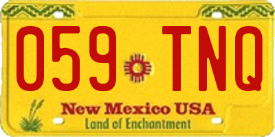 NM license plate 059TNQ