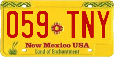 NM license plate 059TNY