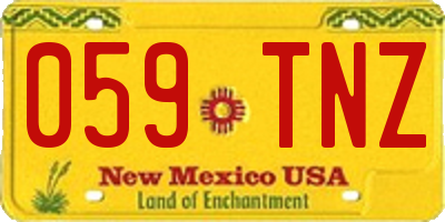 NM license plate 059TNZ