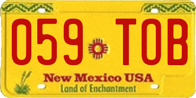 NM license plate 059TOB