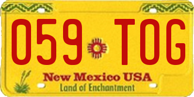 NM license plate 059TOG