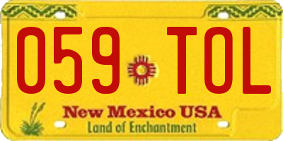 NM license plate 059TOL