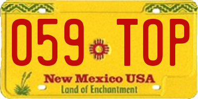 NM license plate 059TOP