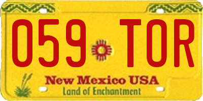 NM license plate 059TOR