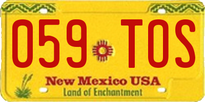 NM license plate 059TOS