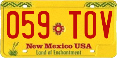 NM license plate 059TOV