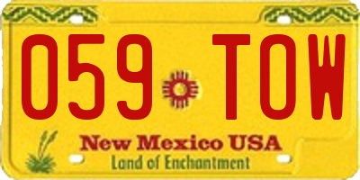 NM license plate 059TOW