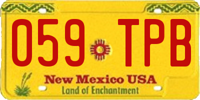 NM license plate 059TPB
