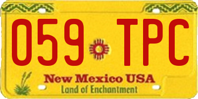 NM license plate 059TPC