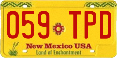 NM license plate 059TPD