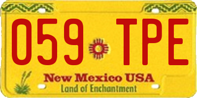 NM license plate 059TPE