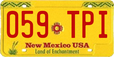 NM license plate 059TPI